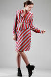 shirtlike jacket in cotton etamine with large stripes - VIVIENNE WESTWOOD - Red 