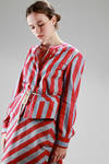 shirtlike jacket in cotton etamine with large stripes - VIVIENNE WESTWOOD - Red 