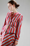 shirtlike jacket in cotton etamine with large stripes - VIVIENNE WESTWOOD - Red 