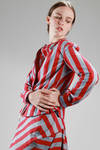 shirtlike jacket in cotton etamine with large stripes - VIVIENNE WESTWOOD - Red 