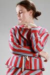 shirtlike jacket in cotton etamine with large stripes - VIVIENNE WESTWOOD - Red 