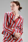 shirtlike jacket in cotton etamine with large stripes - VIVIENNE WESTWOOD - Red 
