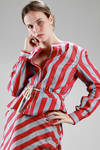 shirtlike jacket in cotton etamine with large stripes - VIVIENNE WESTWOOD - Red 