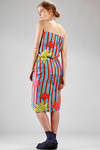 silk knee-length dress with ‘cartoon’ printing and plain panel - VIVIENNE WESTWOOD - Gold 