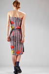 silk knee-length dress with ‘cartoon’ printing and plain panel - VIVIENNE WESTWOOD - Gold 