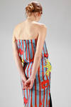 silk knee-length dress with ‘cartoon’ printing and plain panel - VIVIENNE WESTWOOD - Gold 