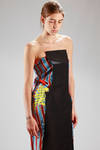 silk knee-length dress with ‘cartoon’ printing and plain panel - VIVIENNE WESTWOOD - Gold 