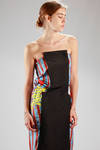 silk knee-length dress with ‘cartoon’ printing and plain panel - VIVIENNE WESTWOOD - Gold 