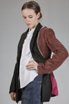 blazer jacket with irregular patchwork of different fabrics and colors - YANG LI 