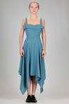 longuette dress in linen and rayon canvas - NOCTURNE # 