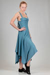 longuette dress in linen and rayon canvas - NOCTURNE # 