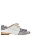 shoes with laces in solid colour cowhide leather and striped cotton canvas - I.N.K.- Italian Natural Kollection Shoes 