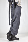 wide trousers in very soft melange modal, wool and nylon sallia, cupro lined - NOCTURNE # 