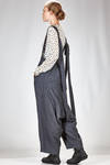 wide trousers in very soft melange modal, wool and nylon sallia, cupro lined - NOCTURNE # 