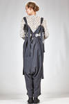pantalone ampio in sallia morbidissima di modal, lana e nylon melange, foderato in cupro - NOCTURNE # 