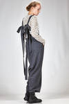 wide trousers in very soft melange modal, wool and nylon sallia, cupro lined - NOCTURNE # 