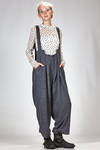 wide trousers in very soft melange modal, wool and nylon sallia, cupro lined - NOCTURNE # 