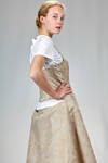 ‘sculpture’ dress, under the knee in linen jacquard with inner multilayered skirt base in polyester tulle - JUNYA WATANABE 