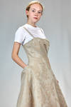 ‘sculpture’ dress, under the knee in linen jacquard with inner multilayered skirt base in polyester tulle - JUNYA WATANABE 