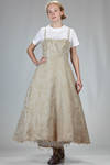 ‘sculpture’ dress, under the knee in linen jacquard with inner multilayered skirt base in polyester tulle - JUNYA WATANABE 