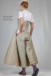 ‘sculpture’ dress, under the knee in linen jacquard with inner multilayered skirt base in polyester tulle - JUNYA WATANABE 
