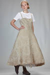 ‘sculpture’ dress, under the knee in linen jacquard with inner multilayered skirt base in polyester tulle - JUNYA WATANABE 