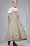 ‘sculpture’ dress, under the knee in linen jacquard with inner multilayered skirt base in polyester tulle - JUNYA WATANABE 