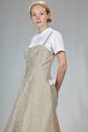 ‘sculpture’ dress, under the knee in linen jacquard with inner multilayered skirt base in polyester tulle - JUNYA WATANABE 