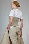 ‘sculpture’ dress, under the knee in linen jacquard with inner multilayered skirt base in polyester tulle - JUNYA WATANABE 