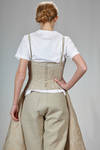 ‘sculpture’ dress, under the knee in linen jacquard with inner multilayered skirt base in polyester tulle - JUNYA WATANABE 