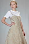 ‘sculpture’ dress, under the knee in linen jacquard with inner multilayered skirt base in polyester tulle - JUNYA WATANABE 