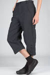 trousers in cotton canvas, modal, linen and mulberry silk with vertical stripes and braided metallic thread - RENLI SU 