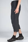 trousers in cotton canvas, modal, linen and mulberry silk with vertical stripes and braided metallic thread - RENLI SU 