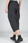 trousers in cotton canvas, modal, linen and mulberry silk with vertical stripes and braided metallic thread - RENLI SU 