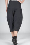 trousers in cotton canvas, modal, linen and mulberry silk with vertical stripes and braided metallic thread - RENLI SU 