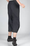 trousers in cotton canvas, modal, linen and mulberry silk with vertical stripes and braided metallic thread - RENLI SU 