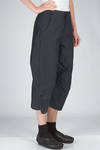 trousers in cotton canvas, modal, linen and mulberry silk with vertical stripes and braided metallic thread - RENLI SU 