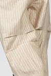 trousers in cotton canvas, modal, linen and mulberry silk with vertical stripes and braided metallic thread - RENLI SU 