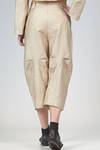 trousers in cotton canvas, modal, linen and mulberry silk with vertical stripes and braided metallic thread - RENLI SU 