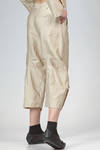 trousers in cotton canvas, modal, linen and mulberry silk with vertical stripes and braided metallic thread - RENLI SU 