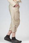 trousers in cotton canvas, modal, linen and mulberry silk with vertical stripes and braided metallic thread - RENLI SU 