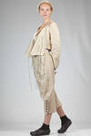 spencer short jacket in cotton canvas, modal, linen and mulberry silk with vertical stripes and braided metallic thread - RENLI SU 