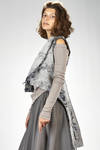 ‘haute couture’ gilet in wool, polyester and silk jacquard with floral print slightly shinny - MARC LE BIHAN 