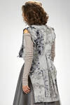 ‘haute couture’ gilet in wool, polyester and silk jacquard with floral print slightly shinny - MARC LE BIHAN 