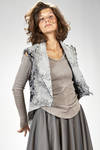 gilet ‘haute couture’ in jacquard floreale lievemente brillantinato di lana, poliestere e seta - MARC LE BIHAN 