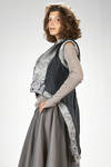 ‘haute couture’ gilet in wool, polyester and silk jacquard with floral print slightly shinny - MARC LE BIHAN 