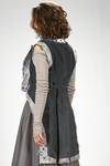 ‘haute couture’ gilet in wool, polyester and silk jacquard with floral print slightly shinny - MARC LE BIHAN 