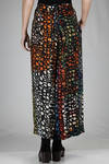 wide trousers in silk crêpe de chine with abstract ‘pomegranate’ printed - DANIELA GREGIS 