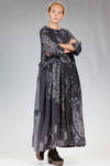 long, wide dress in very soft overprinted vichy wool - DANIELA GREGIS 