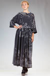 long, wide dress in very soft overprinted vichy wool - DANIELA GREGIS 